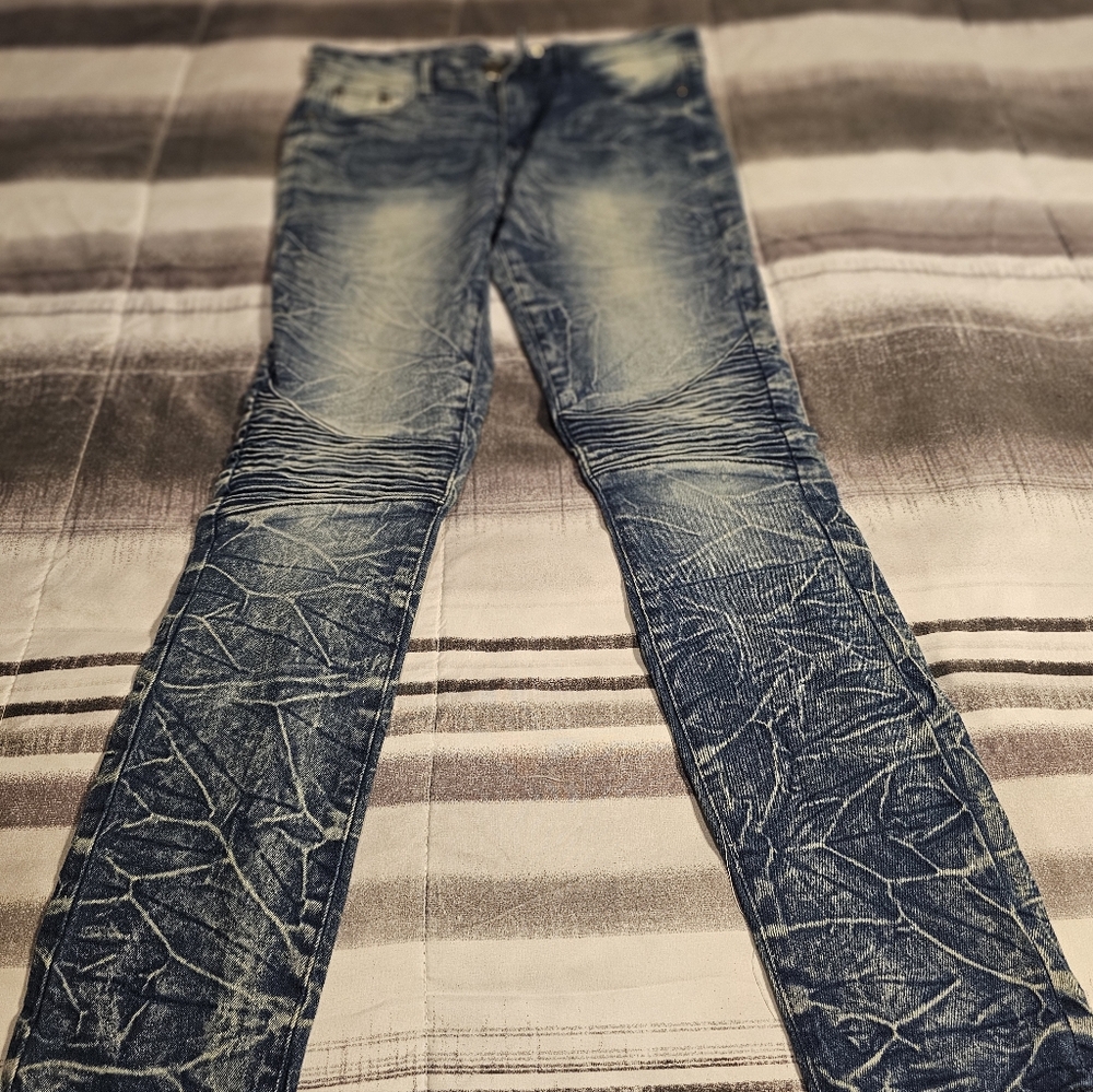 Mecca Distressed Blue Skinny Jeans